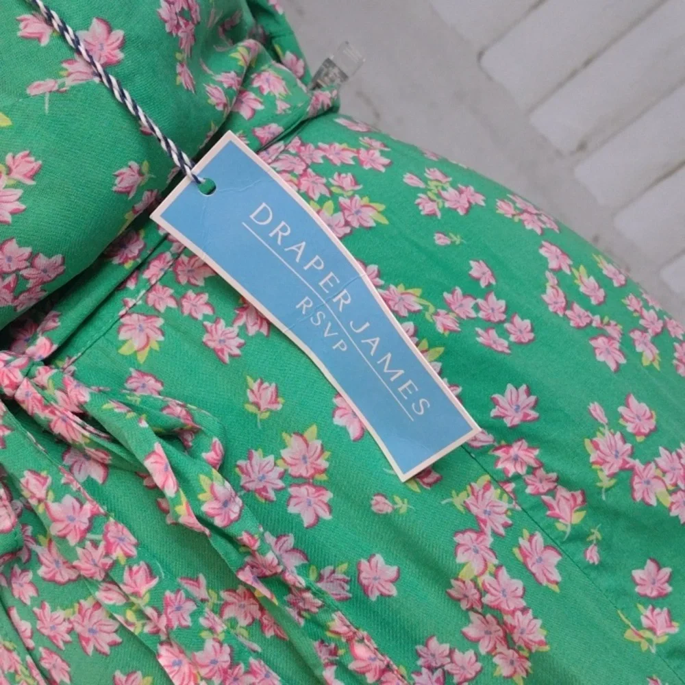 Draper James Green Pink Floral Wrap Dress, Size XXL - Picture 5 of 8